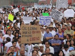 Oaxqueños protestaron en rechazo al movimiento magisterial de la Sección 22 del SNTE. ARCHIVO  /