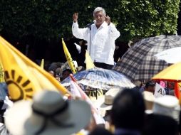 López Obrador durante acto de campaña realizado este lunes en Puruándiro, Michoacán. EL UNIVERSAL  /