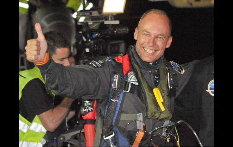 Bertrand Piccard, piloto del avión solar Solar Impulse, a su llegada a Marruecos. AFP  /