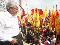 Andrés Manuel López Obrador durante un acto proselitista en Cuautitlán Izcalli. EL UNIVERSAL  /