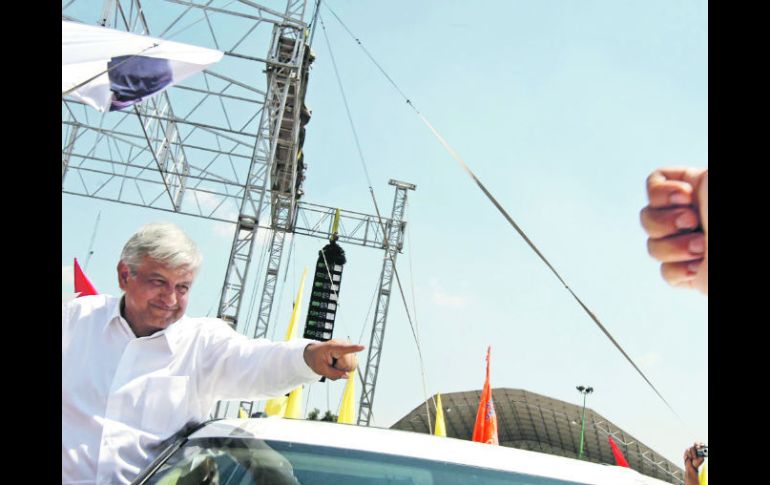 En un mitin masivo en el Estado de México, Andrés Manuel López Obrador llamó a la ciudadanía a cuidar el voto. NTX  /