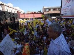 López Obrador, en un acto público en San Luis Potosí. NOTIMEX  /