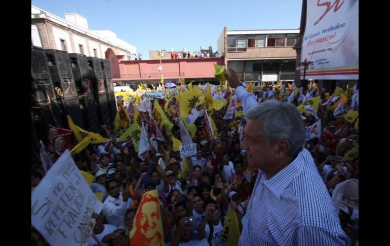 López Obrador, en un acto público en San Luis Potosí. NOTIMEX  /