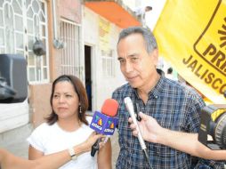 Garza atendió a los medios de comunicación durante su visita a Tlaquepaque. ESPECIAL  /