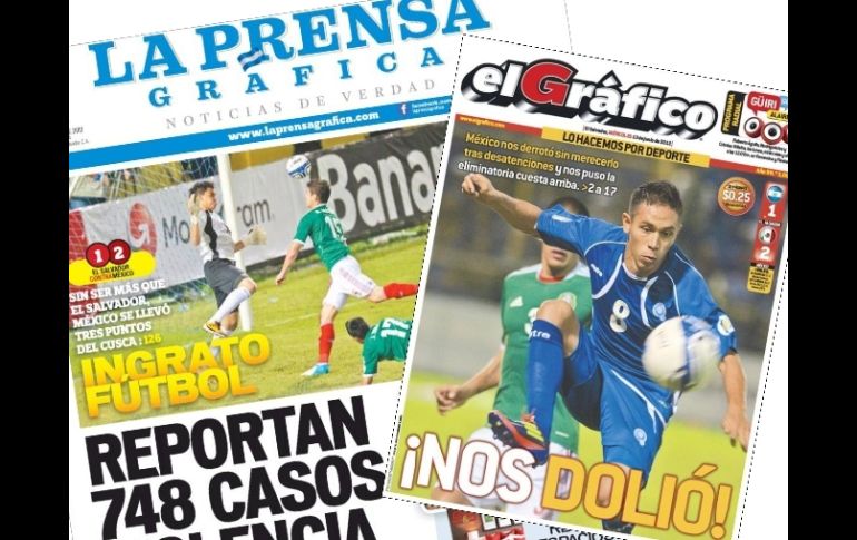 Dos de las portadas de los diarios en el país centroamericano. ESPECIAL  /