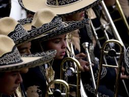 La banda mexicana Leones vestidos de charros, durante la audiencia general del Papa Benedicto XVI, en el Aula Pablo VI. EFE  /