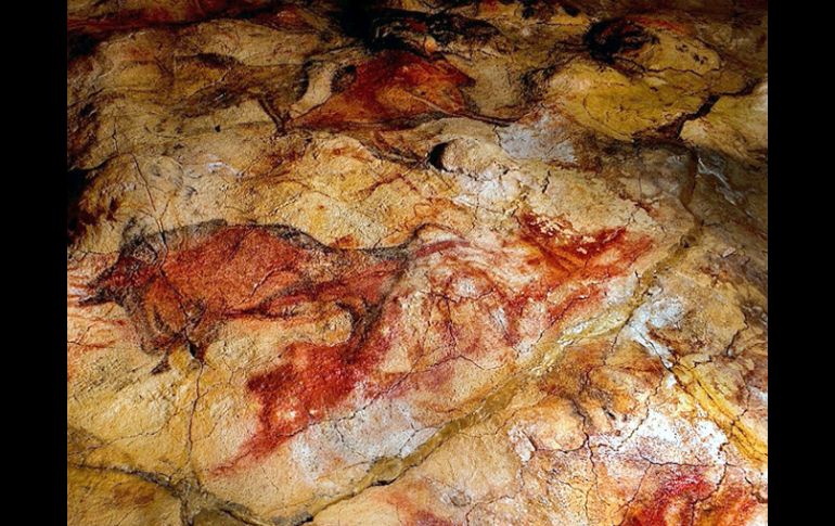 Imagen facilitada por el Museo de Altamira del techo de policromos de la Cueva de Altamira. EFE  /