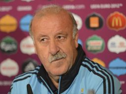 Del Bosque, en la rueda de prensa previa al partido contra Croacia. EFE  /