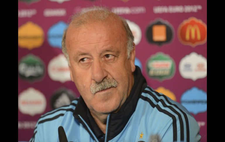 Del Bosque, en la rueda de prensa previa al partido contra Croacia. EFE  /