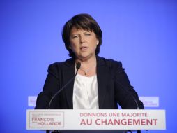 La secretaria del Partido Socialista francés, Martine Aubry, tras conocerse los resultados de la segunda ronda de elecciones. EFE  /