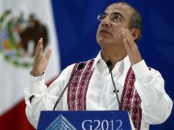 Felipe Calderón en un centro de convenciones en Los Cabos, previo a la cumbre del G20. EFE  /