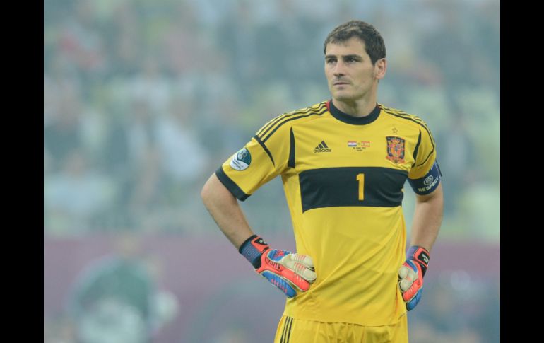 El capitán de la selección española, Iker Casillas, en el partido que les dio el pase a los cuartos de final de la Eurocopa 2012. AFP  /