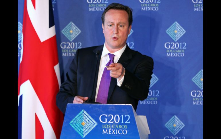 El primer ministro, David Cameron, en rueda de prensa posterior a la declaración oficial de los líderes del G-20. AP  /