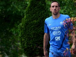 Franck Ribery a su llegada al entrenamiento con la selección francesa. AFP  /