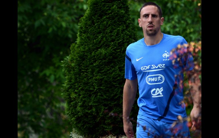 Franck Ribery a su llegada al entrenamiento con la selección francesa. AFP  /