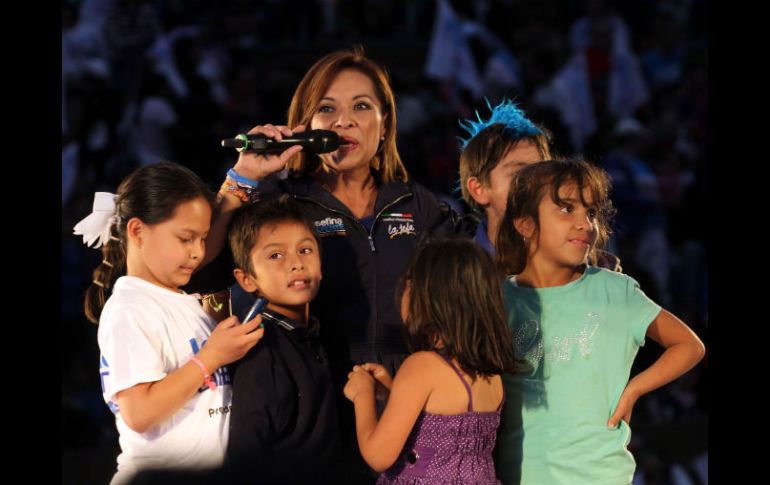 Vázquez Mota, en su cierre de campaña en Morelia, Michoacán. NTX  /