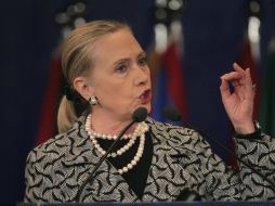 La secretaria de Estado, Hillary Clinton, habla durante la Conferencia de Río +20 de las Naciones Unidas. REUTERS  /