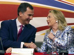 El principe Felipe y Hillary Clinton se reunieron en la clausura del XVII Foro España-Estados Unidos. EFE  /