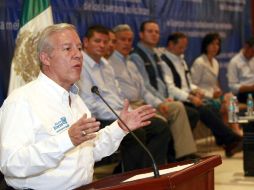 Guzmán, durante su discurso sobre movilidad metropolitana hace días. NTX  /