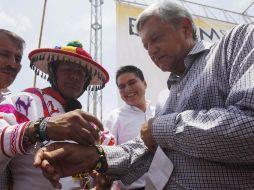 El candidato a la presidencia por las izquierdasdurante su cierre de campaña en Tepic, Nayarit. EL UNIVERSAL  /