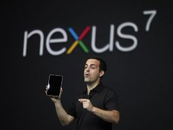 Hugo Barra, director de productos de Android presentando la nueva tableta de Google. AFP  /