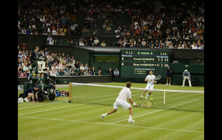 Imagen del partido entre Djokovic y Harrison. AFP  /