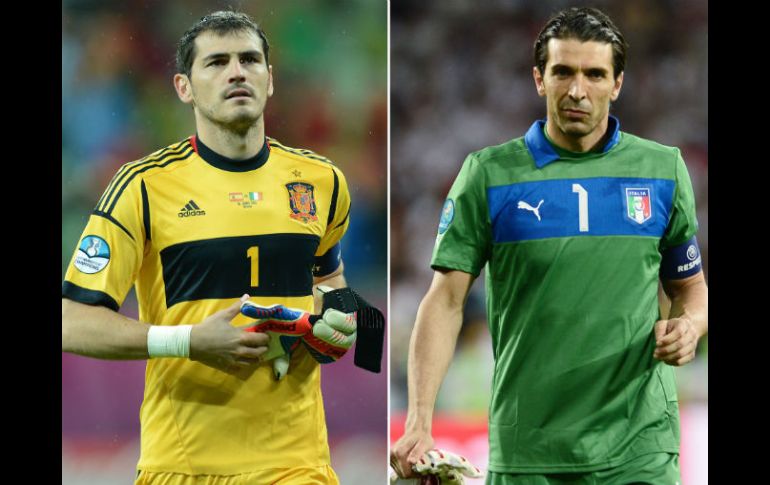 Los arqueros Casillas (izq) y Buffon (der) se cruzarán de nuevo durante la final de la Eurocopa 2012. AFP  /