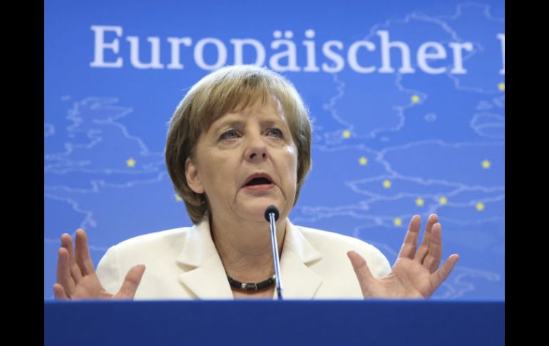 Angela Merkel, canciller de Alemania y carta fuerte de la Unión Europea, durante la Cumbre de la Eurozona. EFE  /