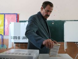 El ex presidente, Vicente Fox Quesada, acudió a votar este domingo. EL UNIVERSAL  /