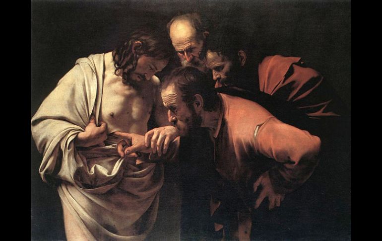 ''La incredulidad de Santo Tomás'' pintura de Caravaggiop exhibida en la galería de Potsdam, Alemania. ESPECIAL  /