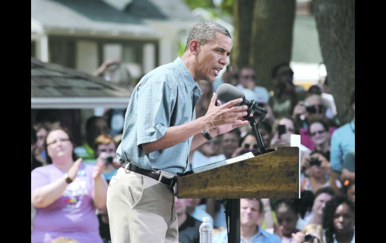 EN CAMPAÑA.- El presidente estadounidense Barack Obama criticó en un discurso en Ohio la postura comercial de China. EFE  /