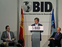 El presidente del Banco Interamericano de Desarrollo (BID), Luis Alberto Moreno, durante su discruso. AP  /