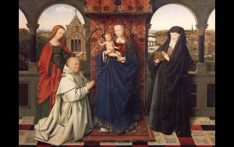 La Virgen y el Niño, con santos y donante, por Jan van Eyck. ESPECIAL  /