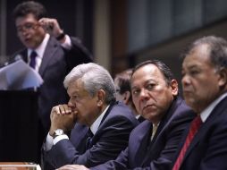 López Obrador durante conferencia de prensa ofrecida este lunes con motivo de la elección presidencial pasada. EL UNIVERSAL  /