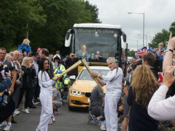 De la Reguera, encendió la antorcha olímpica en Aylesbury a Stoke Mandeville, donde se realizarán los Paralímpicos. NTX  /