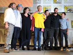 Peter Jackson, Martin Freeman, Philippa Boyens, Ian McKellen, Andy Serkis, Richard Armitage y Elijah Wood. AP  /