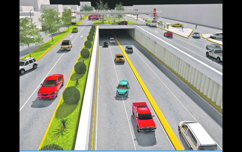 La imagen digital muestra cómo quedará el viaducto sobre Avenida Vallarta Poniente. ESPECIAL  /