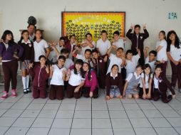 Grupo de 5º B de la escuela urbana No.910 'Idolina Gaona de Cosío'.  /