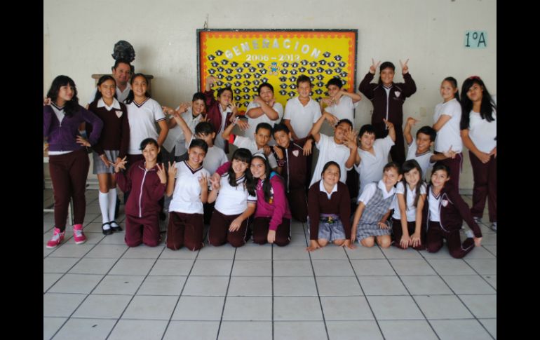 Grupo de 5º B de la escuela urbana No.910 'Idolina Gaona de Cosío'.  /