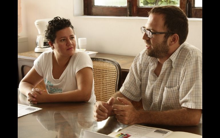 Lourdes González Pérez y Alberto Mejorada Eller durante la presentación.  /