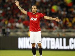 Berbatov, en duelo amistoso que Manchester United sostuvo en Sudáfrica. AFP  /