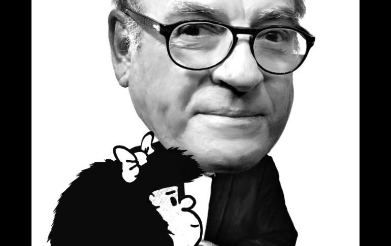 El caricaturista Joaquín Lavado y su creación, Mafalda.  /