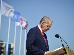 El presidente del COI, Jacques Rogge, durante el homenaje de las víctimas de los Juegos de 1972 que se realizó ayer. AFP  /