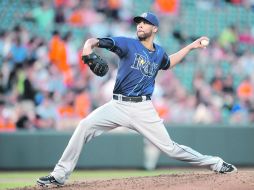 David Price realiza un lanzamiento, durante el partido entre los Rays y los Orioles de Baltimore. AFP  /