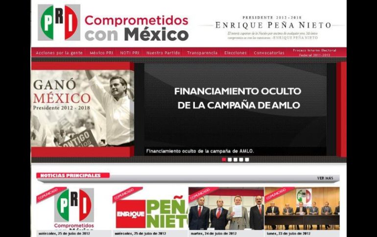 En el sitio web del PRI puede consultarse el documento sobre la presunta red de financiamiento de López Obrador. ESPECIAL  /