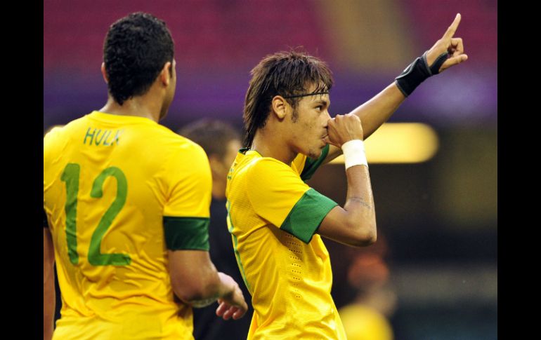 Neymar celebra uno de sus goles con Brasil. AFP  /