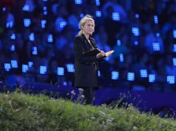 La autora de la saga Harry Potter hizo su acto de aparición en el Estadio Olímpico. AFP  /