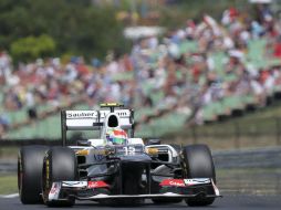 Sergio Pérez en el entrenamiento final de Hungaroring. EFE  /