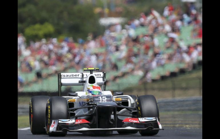 Sergio Pérez en el entrenamiento final de Hungaroring. EFE  /