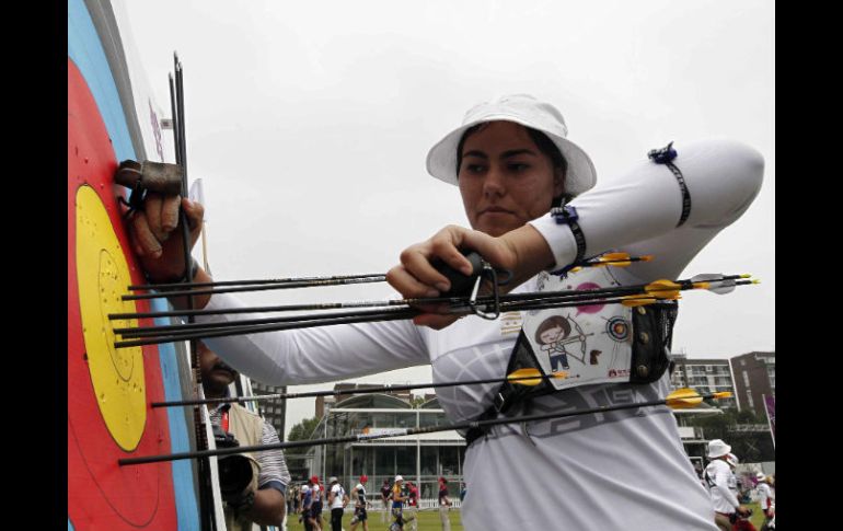 Alejandra Valencia, durante la ronda clasificatoria. EFE  /